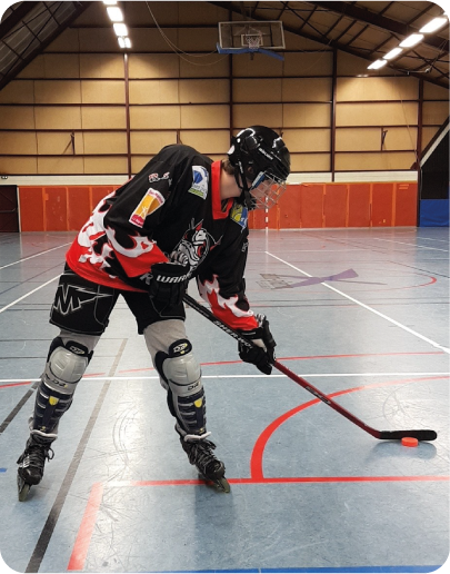 Joueur de hockey sur roller